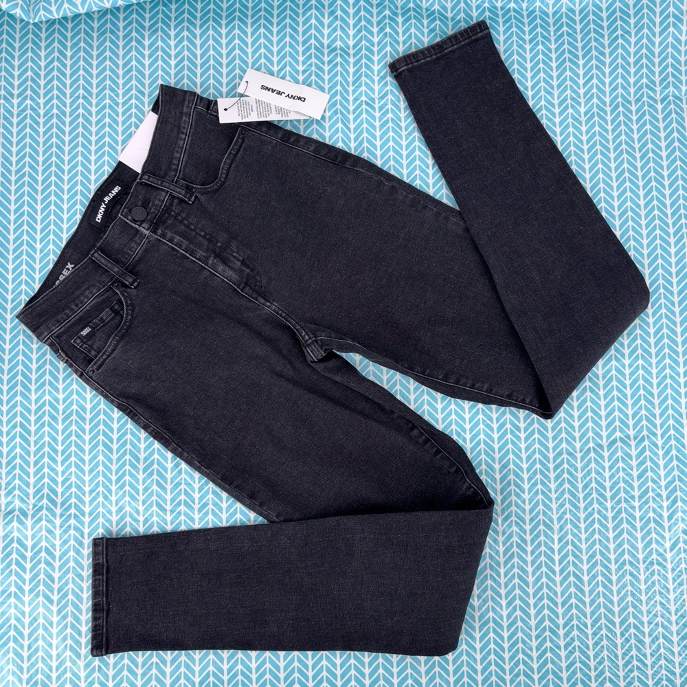 DKNY Jeans NWT Charcoal Black Essex High Rise Skinny Jeans, 25